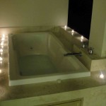 Candle lights at the main bedroom's jungle jacuzzi